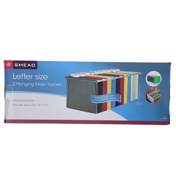 2-Pack Smead 64870 Hanging Folder Frame Letter Size 23-27-Inch Long Steel - Picture 2 of 9